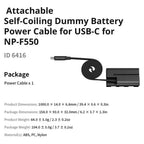 SmallRig Dummy Battery Power Cable for USB-C for NP-F550 6416