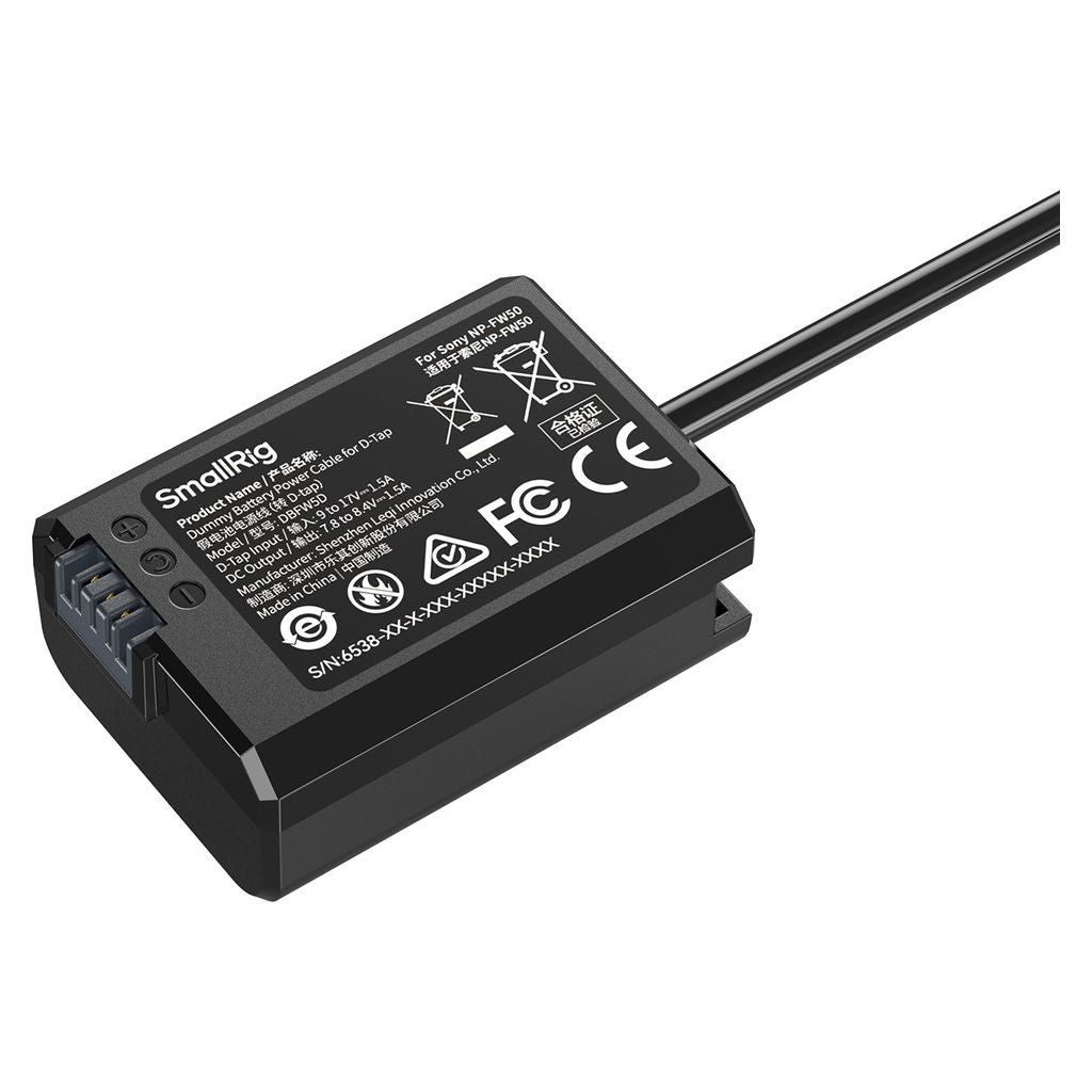 SmallRig Dummy Battery Power Cable for D-Tap for Sony NP-FW50 6538