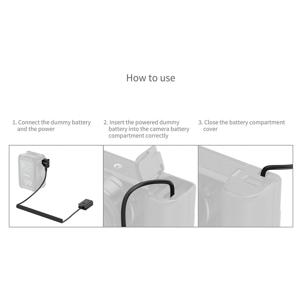 SmallRig Dummy Battery Power Cable for D-Tap for Sony NP-FW50 6538