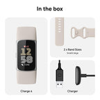 Fitbit Charge 6 Fitness Tracker (Porcelain/Silver Aluminium)