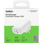 Belkin 42W USB-A + USB-C Wall Charger w/PPS & PD (White)