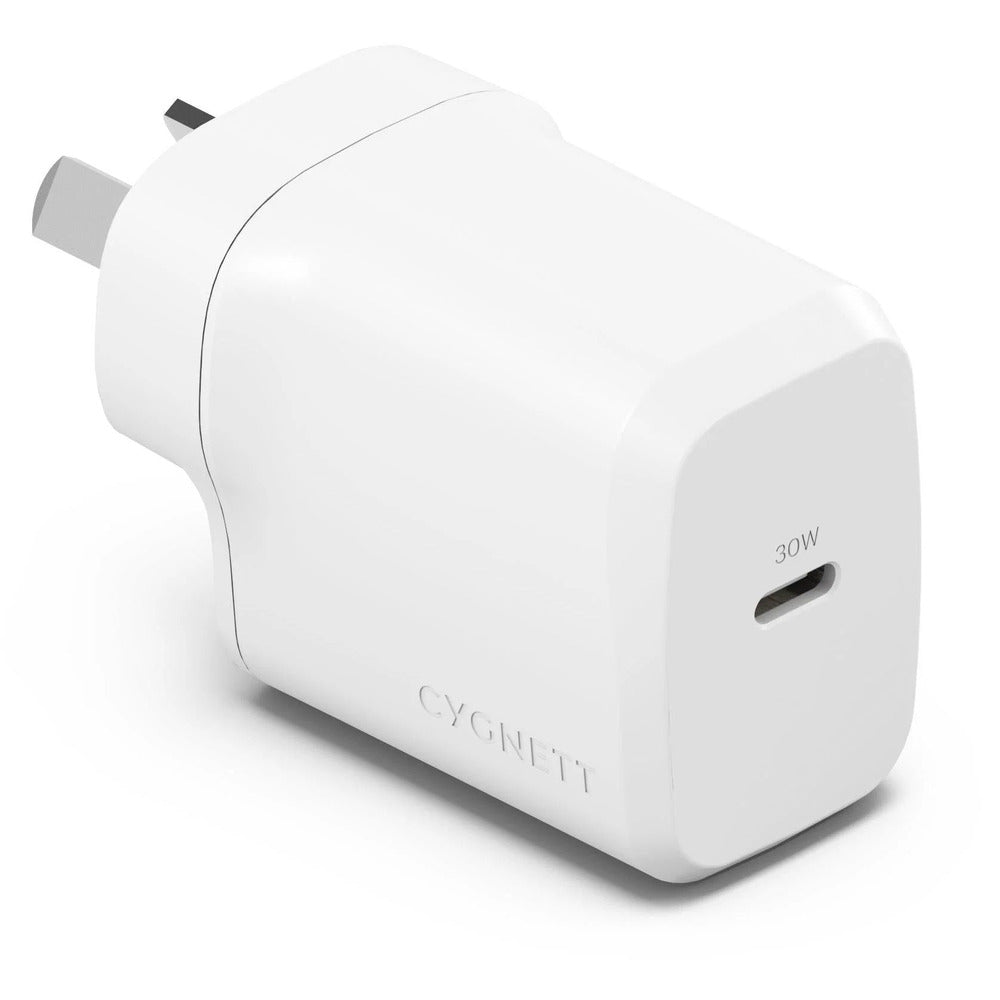 Damaged Box Cygnett PowerPlus 30W Single Port GaN USB-C Wall Charger - White