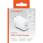 Damaged Box Cygnett PowerPlus 30W Single Port GaN USB-C Wall Charger - White