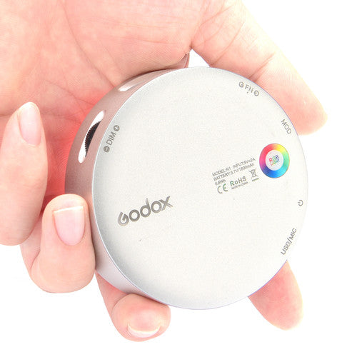 Godox R1 Round RGB Silver LED Light - Silver