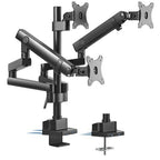 Brateck Triple Monitor Aluminum Slim Pole Held Mechanical Spring Arm 17"-27"