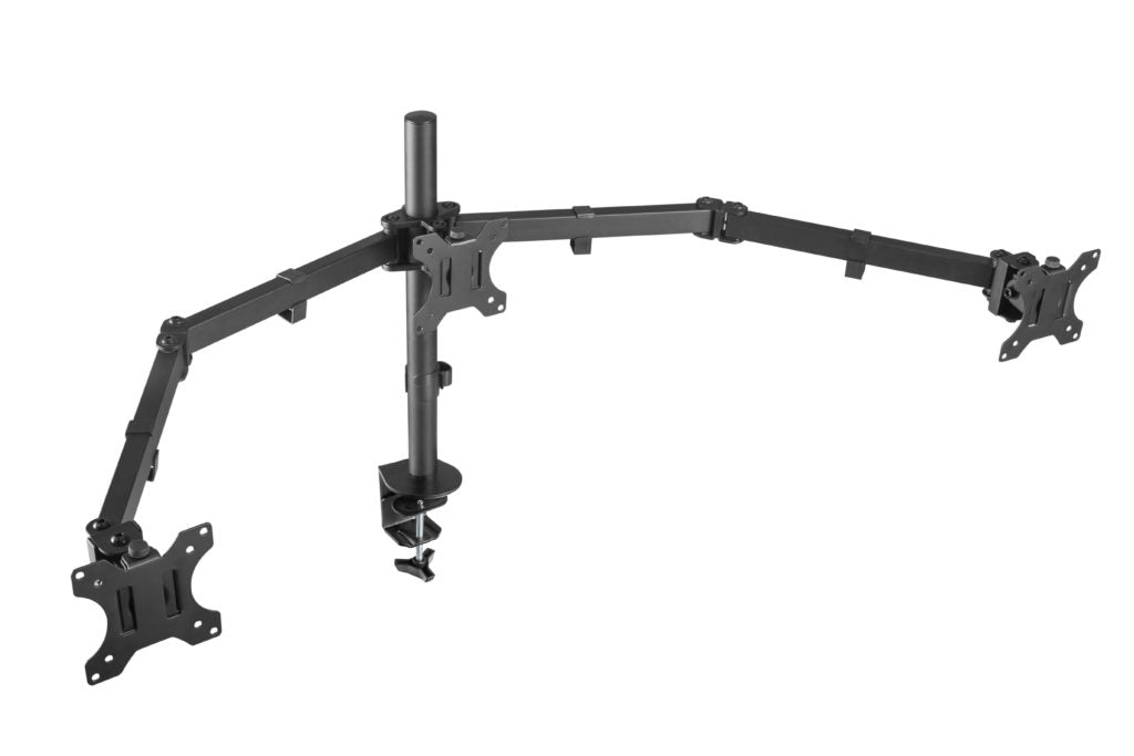 Brateck Triple Screens Economical Double Joint Articulating Steel Monitor