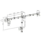 Brateck Triple Screens Economical Double Joint Articulating Steel Monitor
