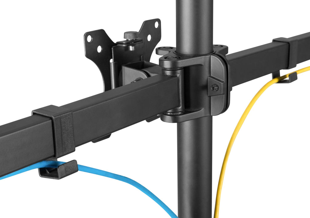 Brateck Triple Screens Economical Double Joint Articulating Steel Monitor