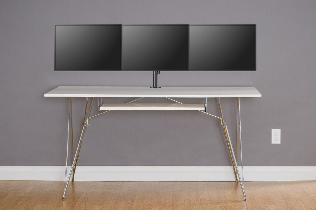 Brateck Triple Screens Economical Double Joint Articulating Steel Monitor