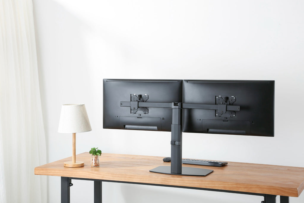Brateck Dual Screen Pneumatic Vertical Lift Monitor Stand Fit Most 17"-27"