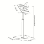 Brateck Anti-theft Height Adjustable Tablet Kiosk Stand