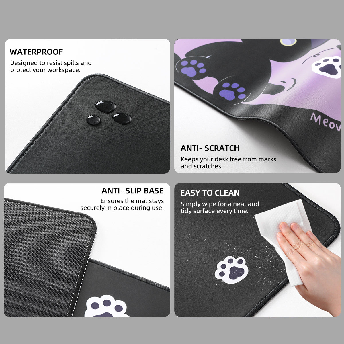 YUNZII Oversized Desk Mat 800x300x3mm (Sweet Cat)