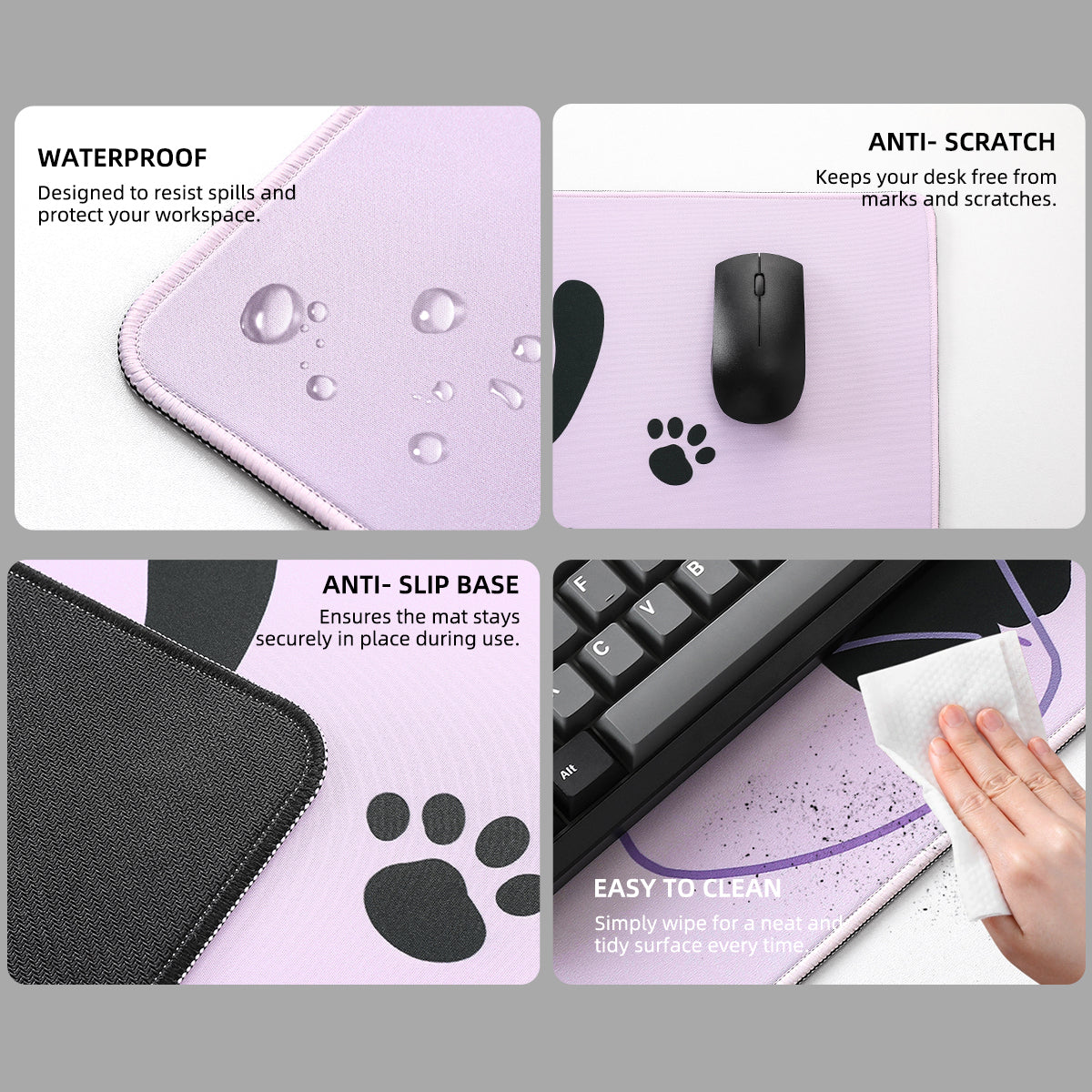 YUNZII Oversized Desk Mat 800x300x3mm (Naughty Cat)