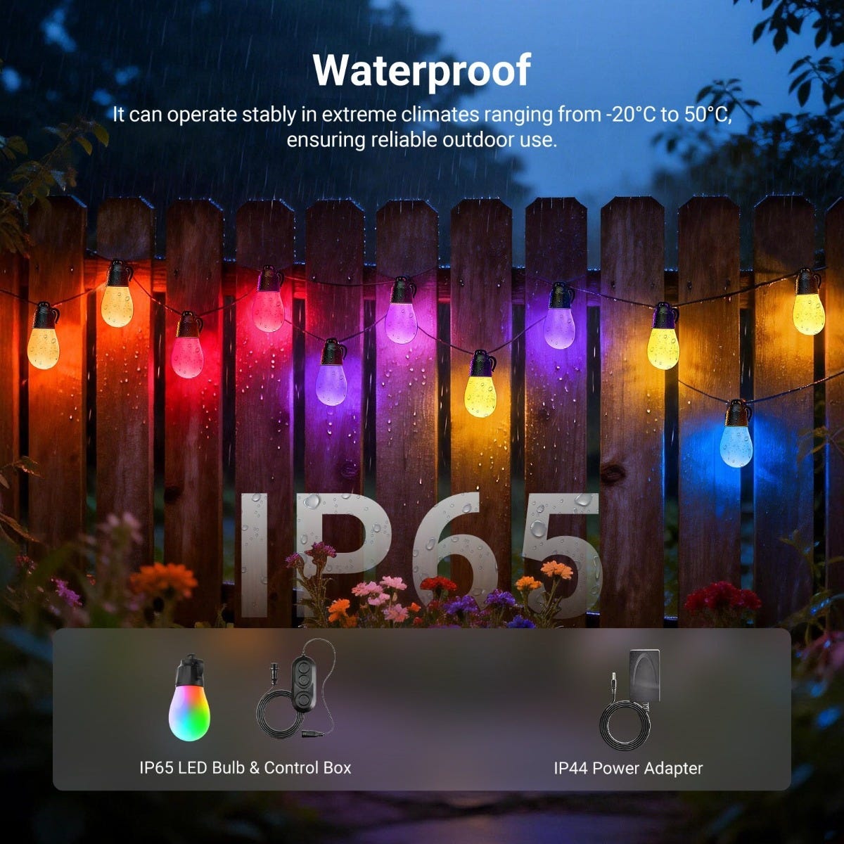 NEEWER 45m Smart RGB LED Outdoor String Lights