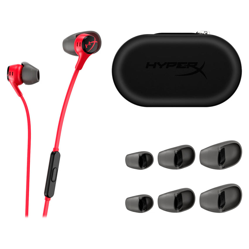 HyperX Cloud Earbuds II Gaming Headphones with Microphone (Red)