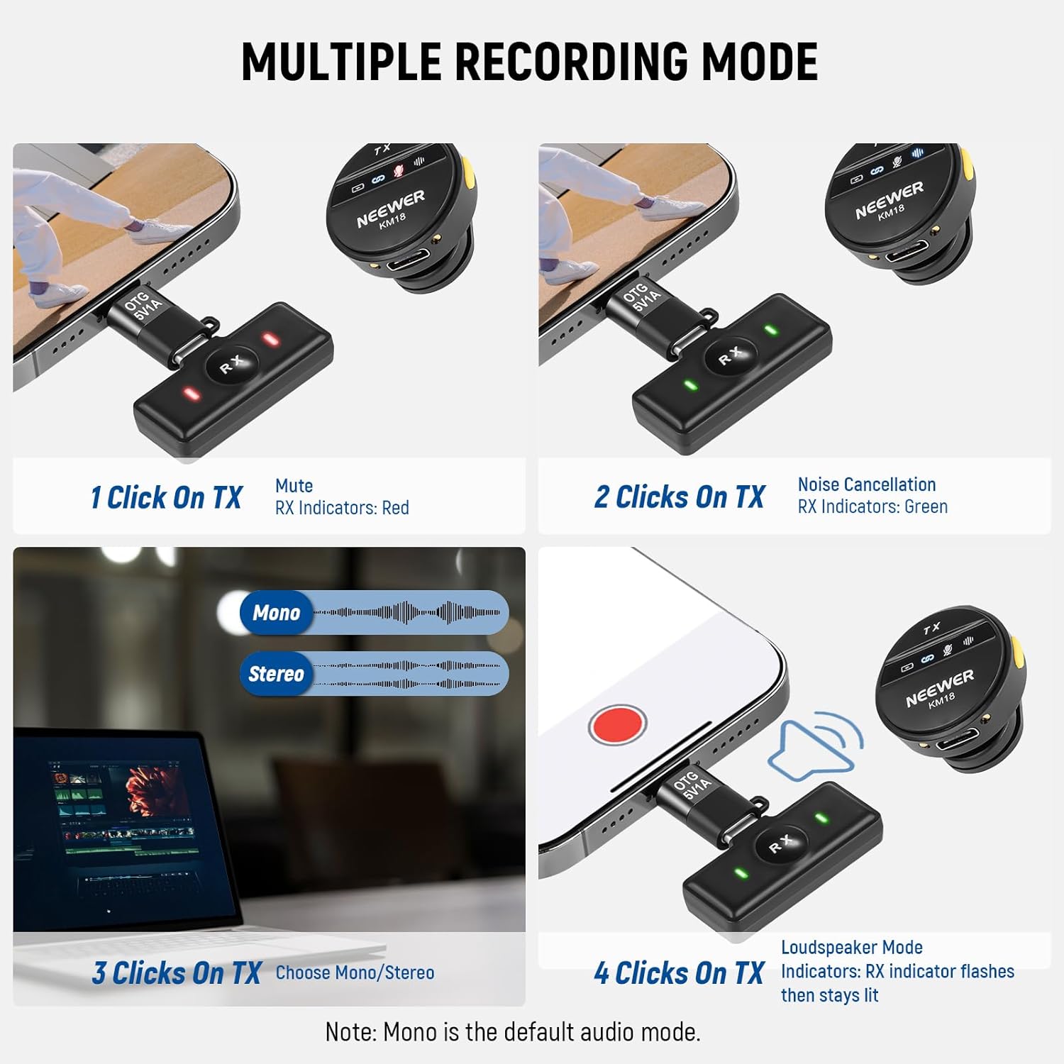NEEWER KM18 Mini Wireless Lavalier Microphone Kit