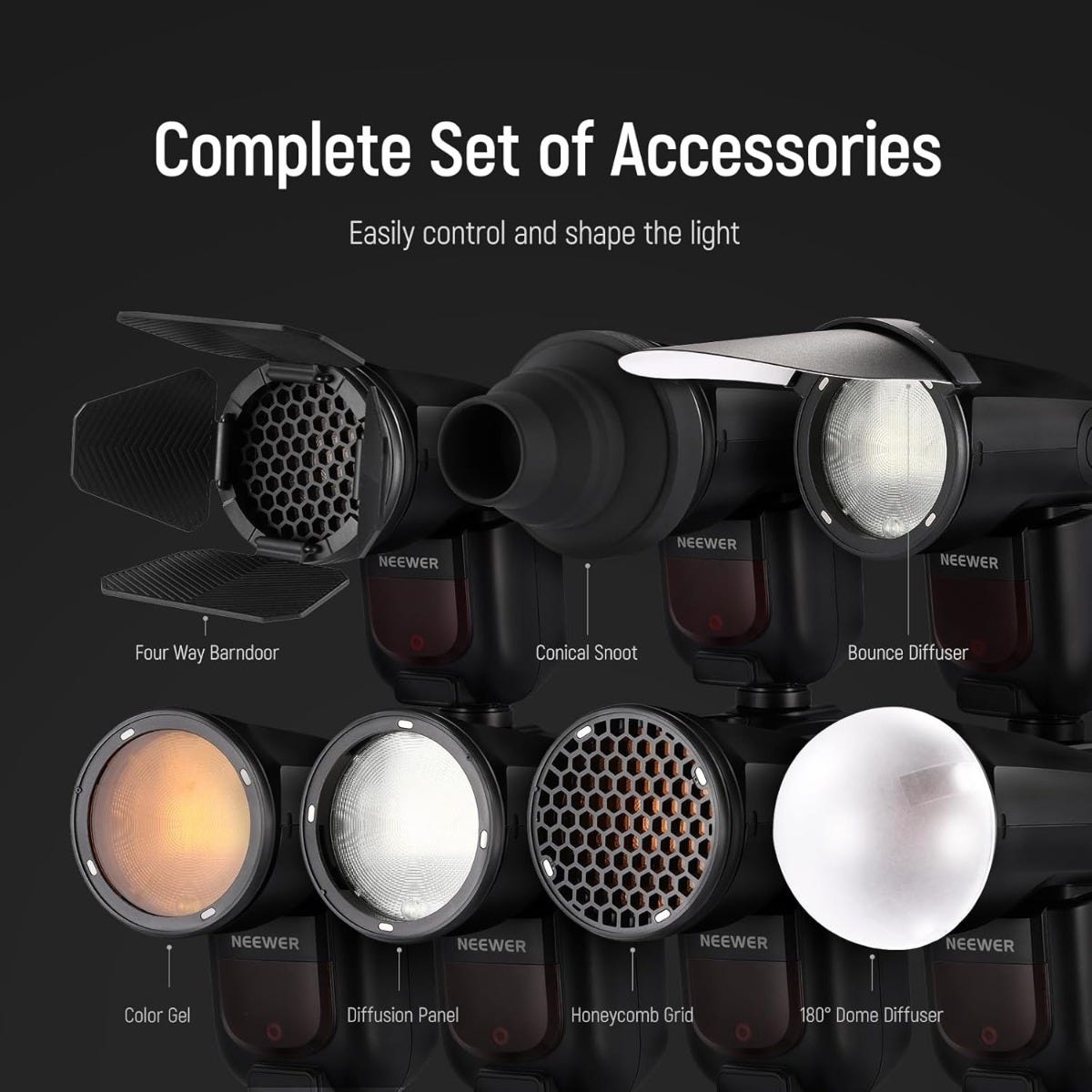 NEEWER Magnetic Round Head Flash Accessory Kit