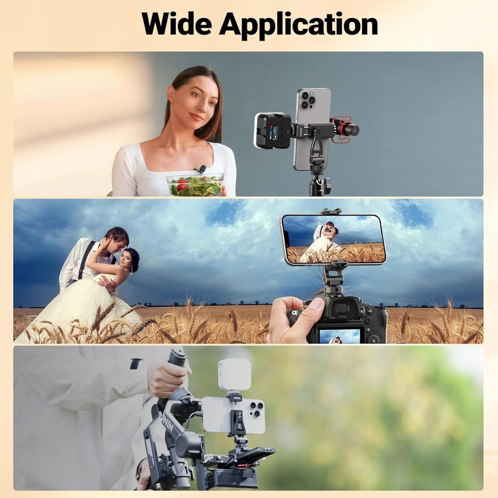 NEEWER Universal Rotatable Phone Clamp with Cold Shoe