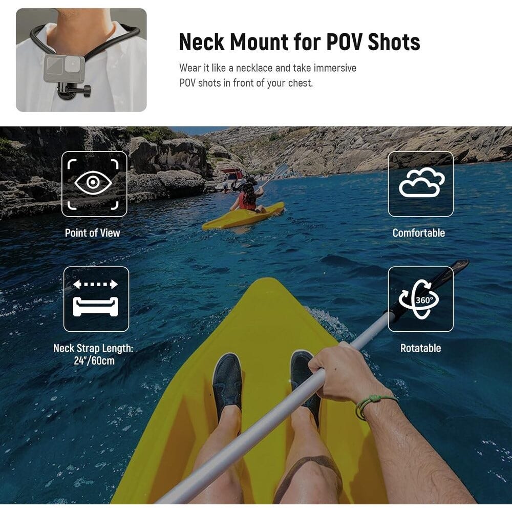 NEEWER GP-15 Flexible Action Camera Magnetic Neck Mount - Black