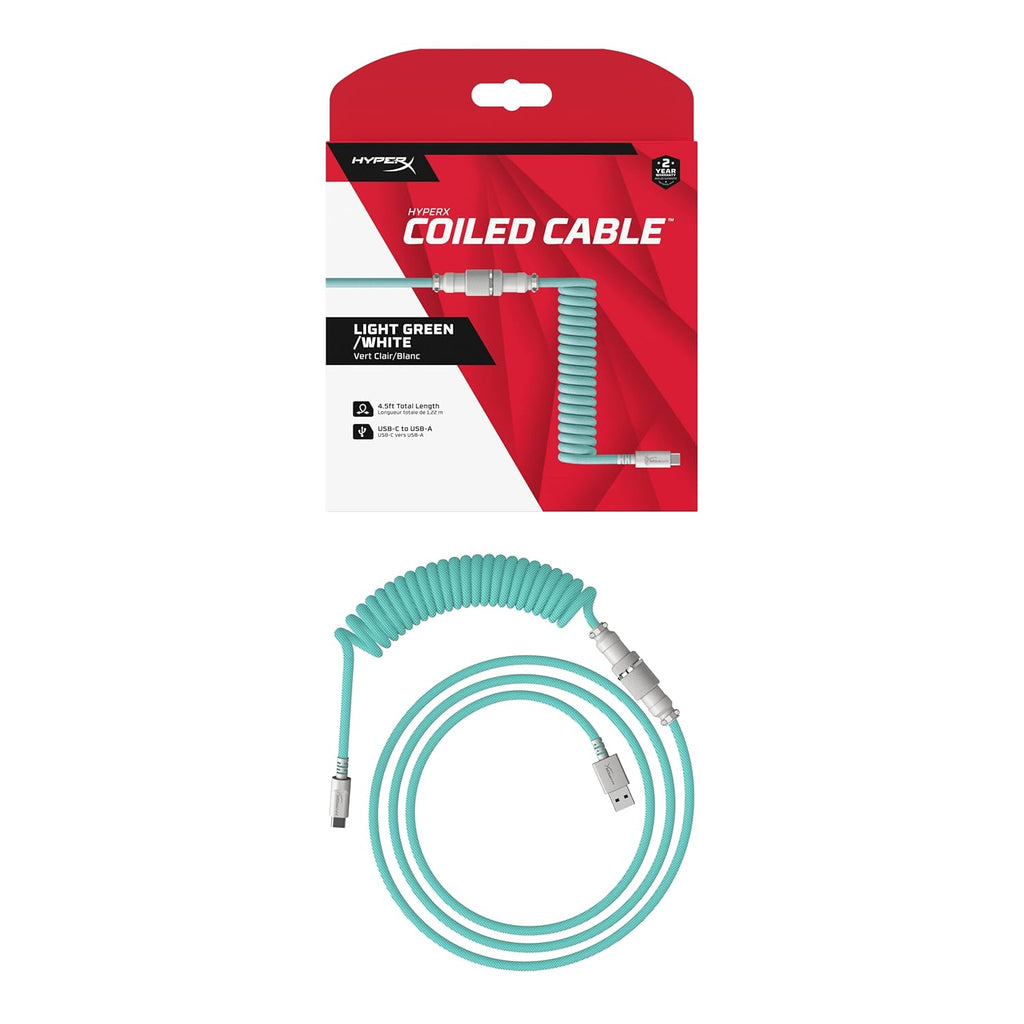 HyperX Gaming USB-C to USB Coiled Cable (Mint)
