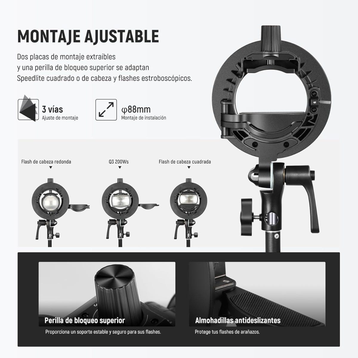 NEEWER CRB1 S-Type Bracket Holder with Bowens Mount
