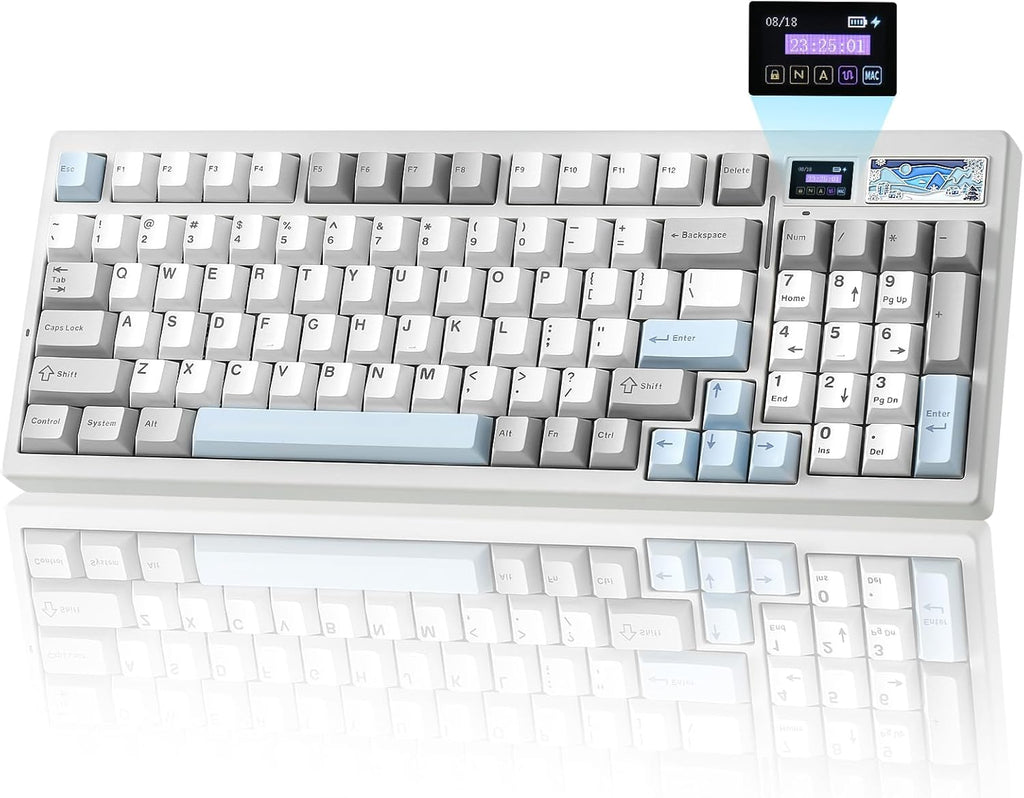YUNZII IF99 Mechanical Keyboard with LCD Screen (White) (Cocoa Cream V2) 