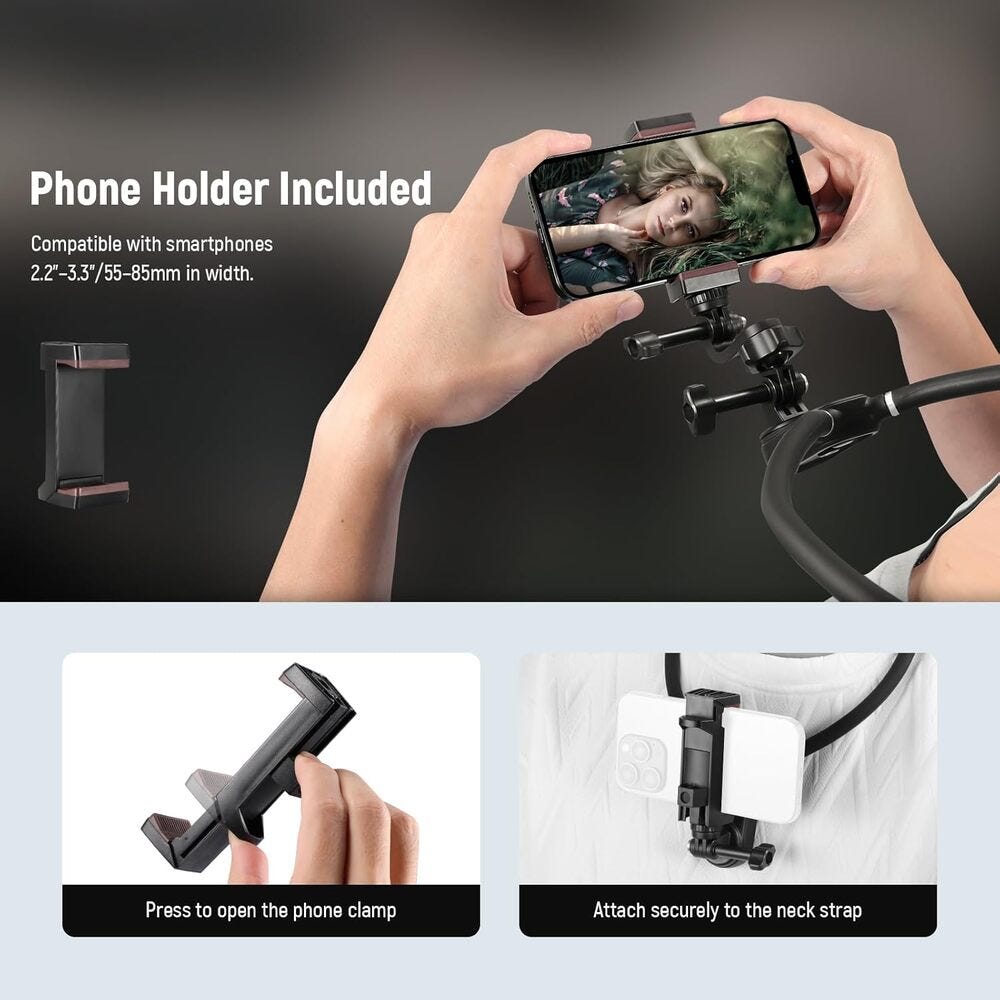 NEEWER GP-15 Flexible Action Camera Magnetic Neck Mount - Black