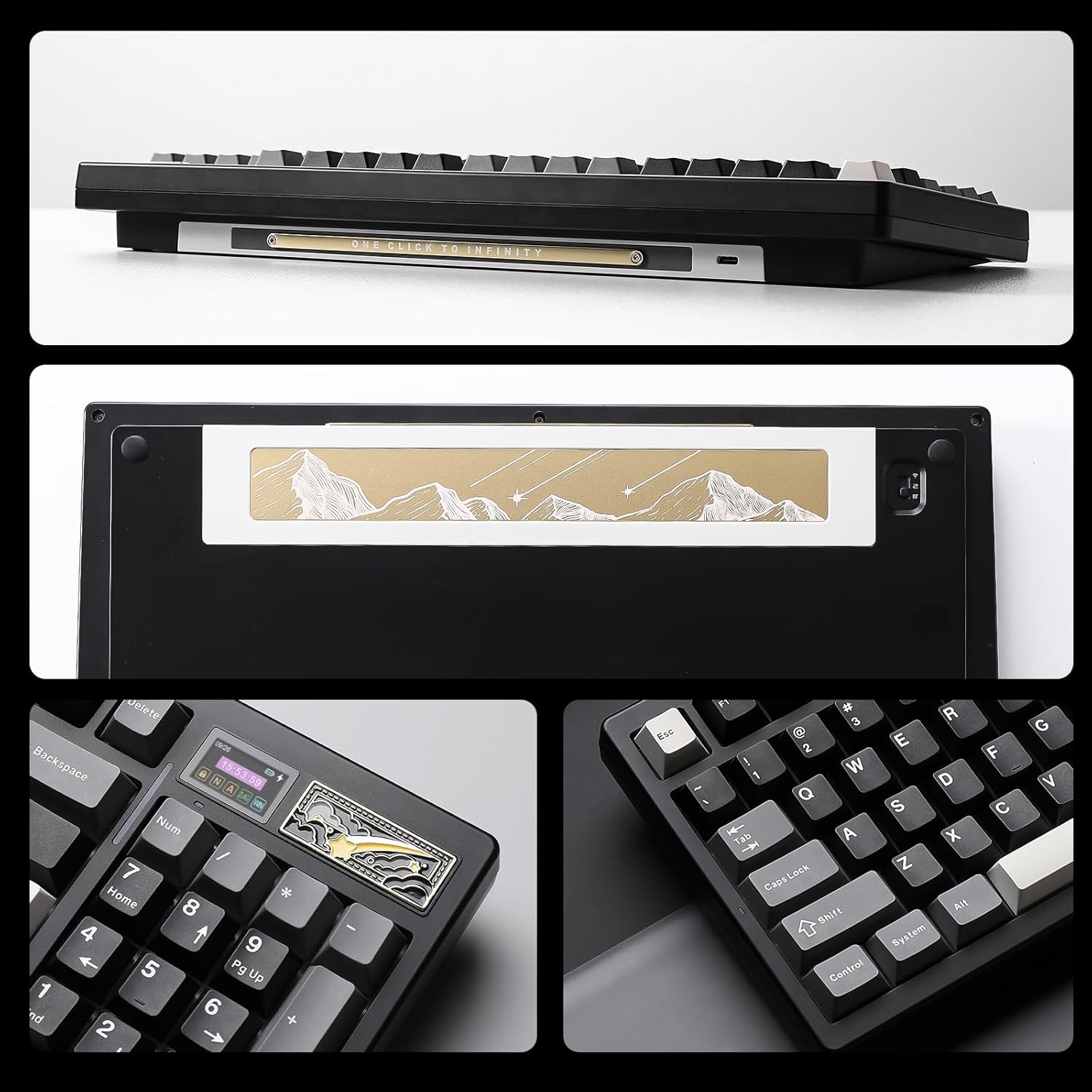 YUNZII IF99 Mechanical Keyboard with LCD Screen (Black) (Cocoa Cream V2) 