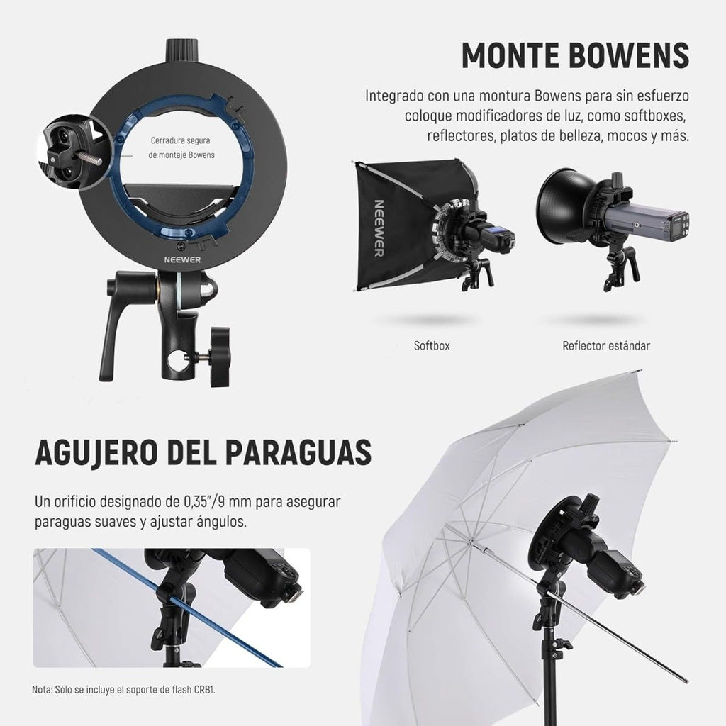 NEEWER CRB1 S-Type Bracket Holder with Bowens Mount
