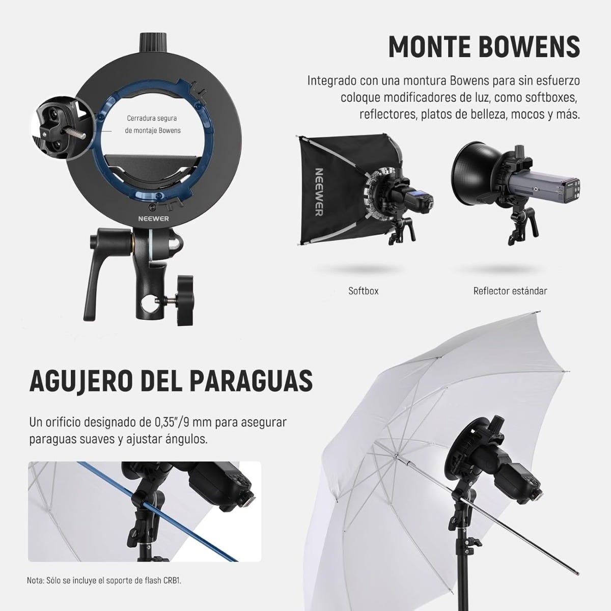 NEEWER CRB1 S-Type Bracket Holder with Bowens Mount