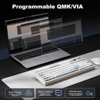 YUNZII IF99 Mechanical Keyboard with LCD Screen (White) (Cocoa Cream V2) 