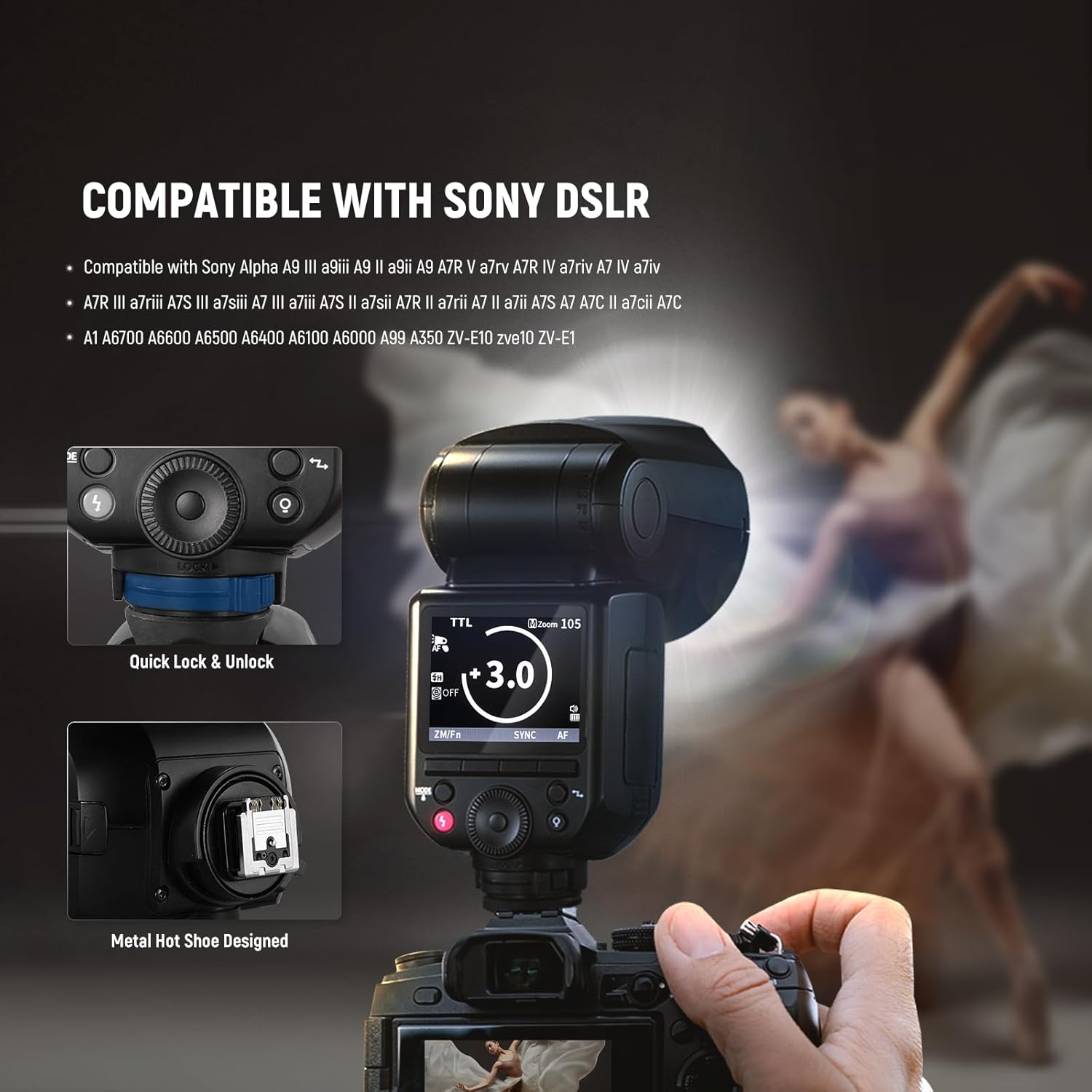 NEEWER Z2PRO-S TTL Round Head Flash Speedlite - Sony