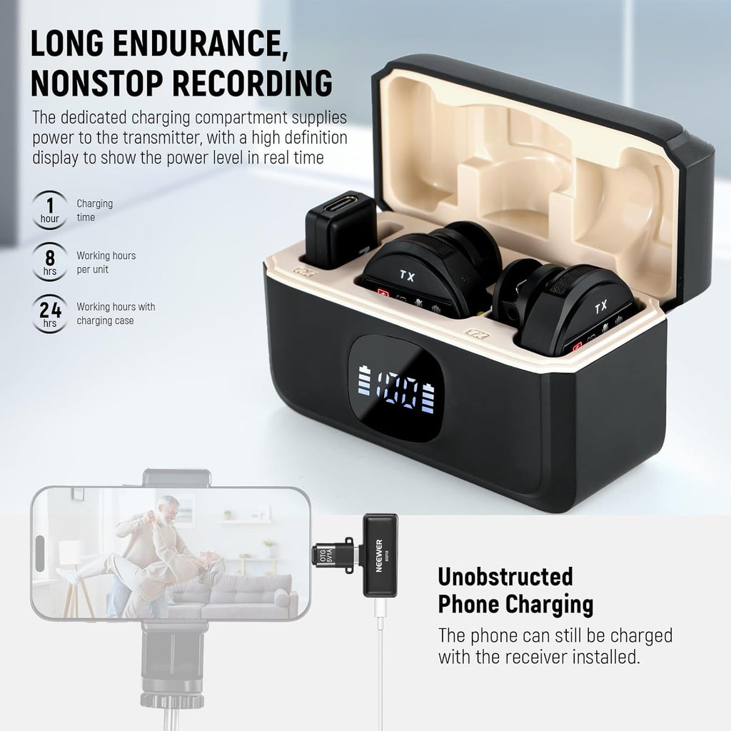 NEEWER KM18 Mini Wireless Lavalier Microphone Kit
