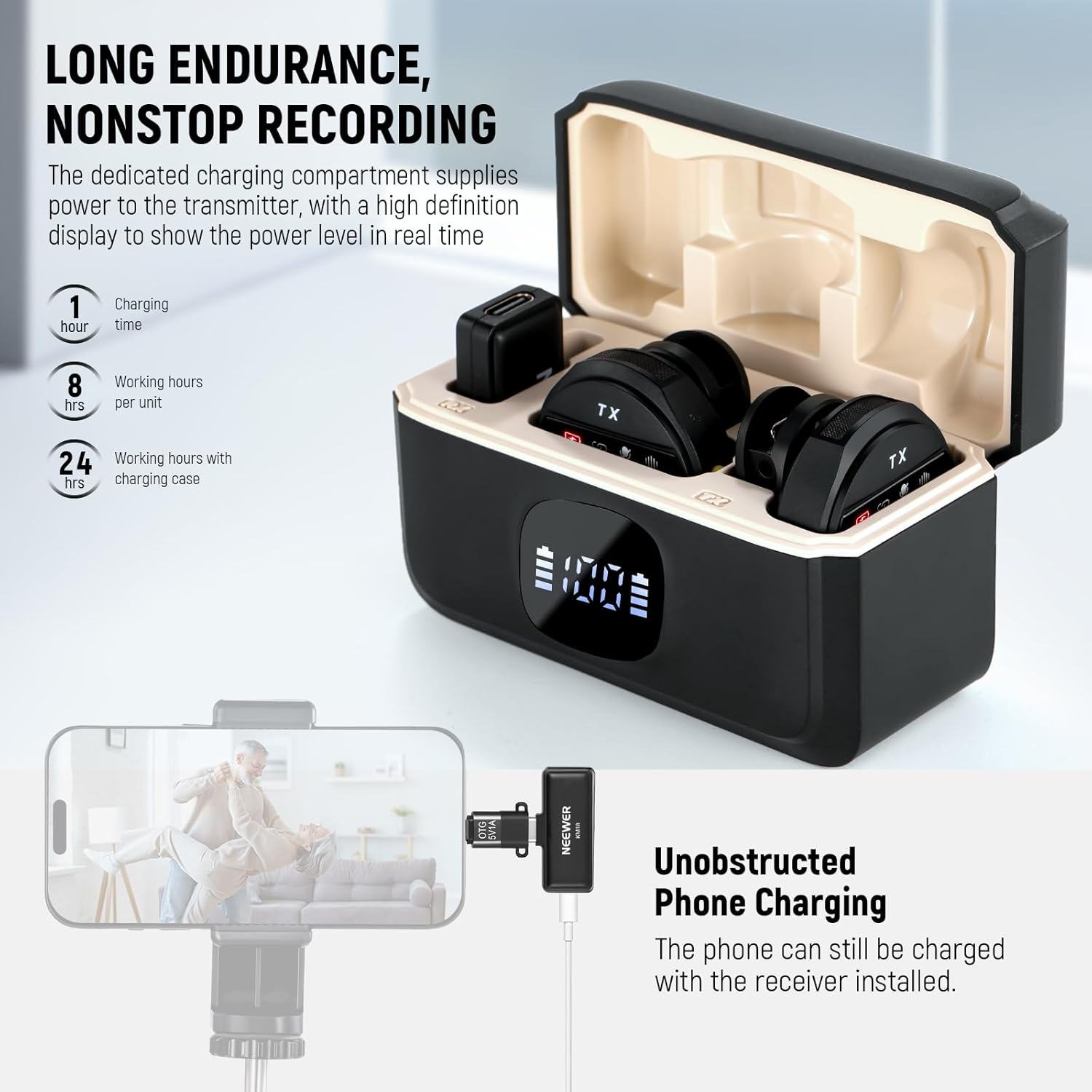 NEEWER KM18 Mini Wireless Lavalier Microphone Kit