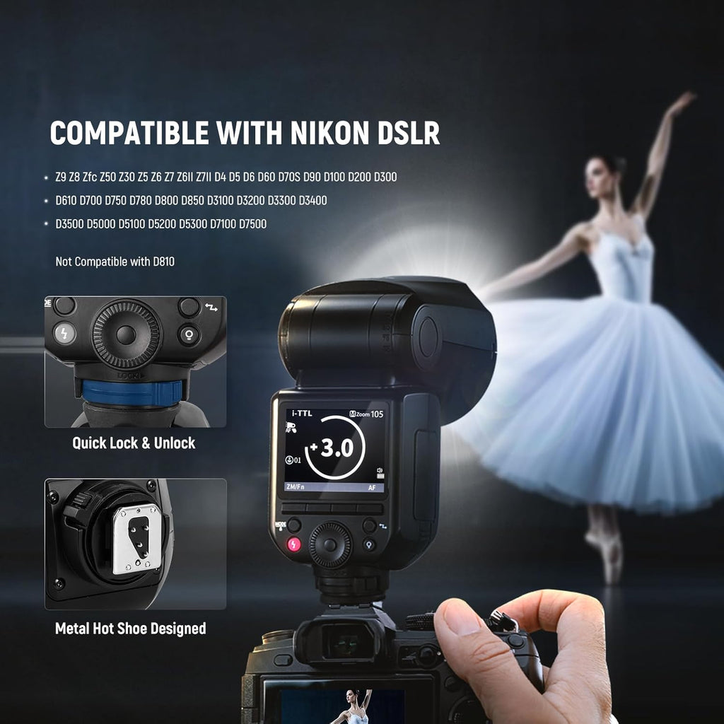 NEEWER Z2PRO-N TTL Round Head Flash Speedlite - Nikon