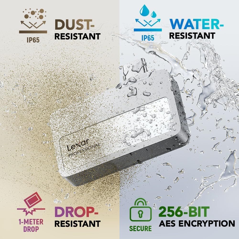 Lexar Professional GO SL400 SSD Silver with Hub - 2TB