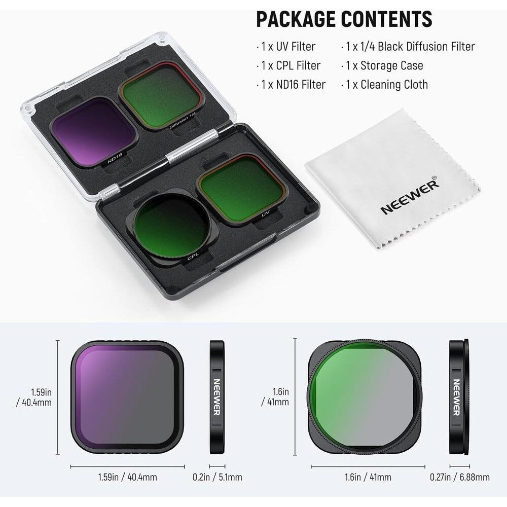 NEEWER FL-C29 ND Filter Kit for Insta360 Ace - 4 Pack