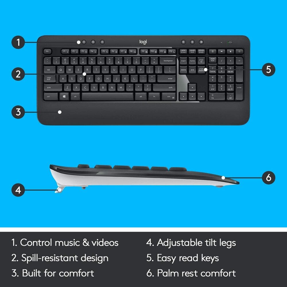Logitech MK540 Advanced Wireless Keyboard & Mouse Combo