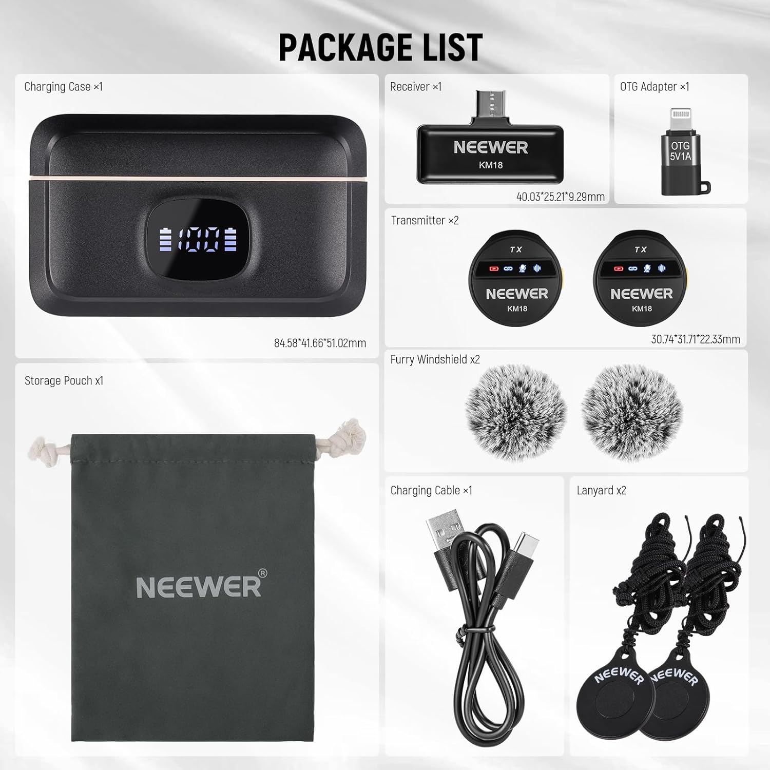 NEEWER KM18 Mini Wireless Lavalier Microphone Kit
