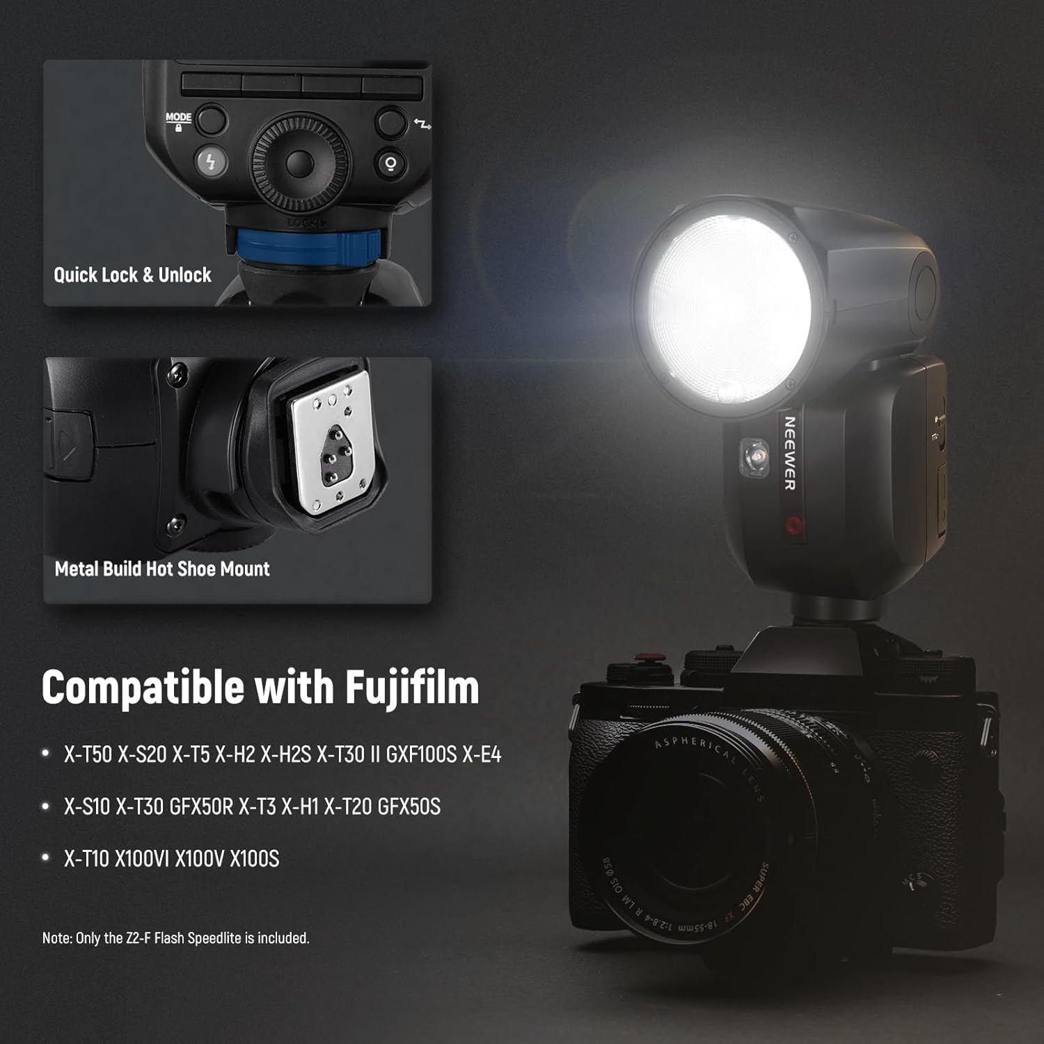 NEEWER Z2PRO-F TTL Round Head Flash Speedlite - Fujifilm