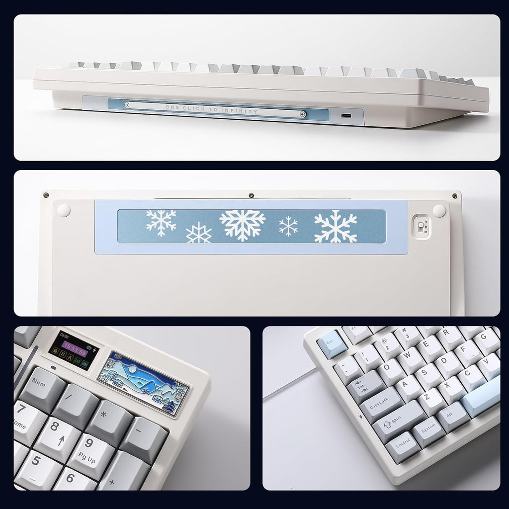 YUNZII IF99 Mechanical Keyboard with LCD Screen (White) (Cocoa Cream V2) 