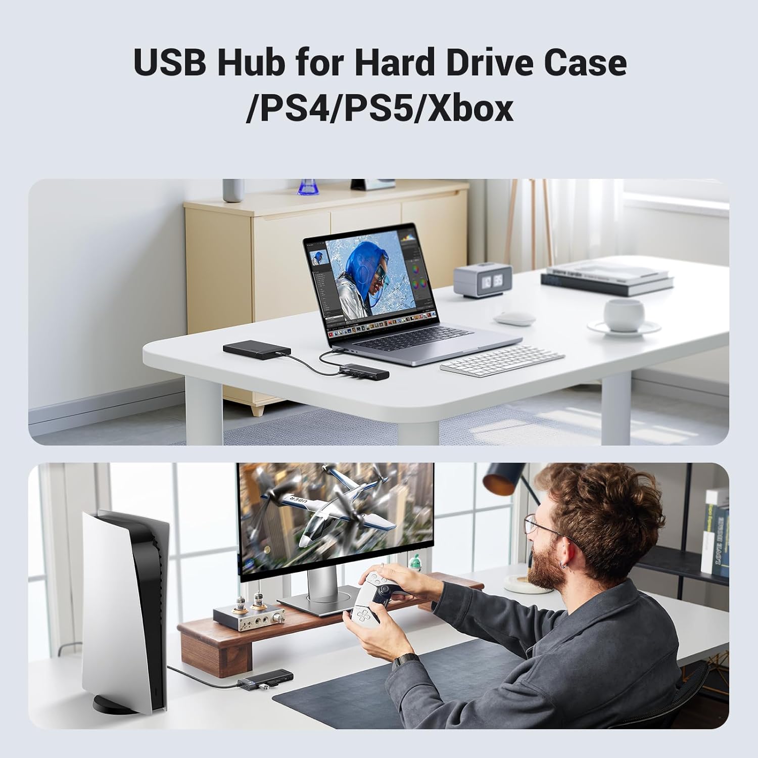 Ugreen 4-Port USB 3.2 Gen 1 Data Transfer Hub with USB-C Charging Port