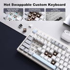 YUNZII IF99 Mechanical Keyboard with LCD Screen (White) (Cocoa Cream V2) 