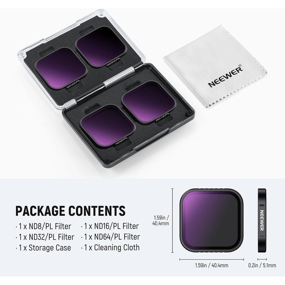 NEEWER FL-C31 ND Filter Kit for Insta360 Ace - 4 Pack