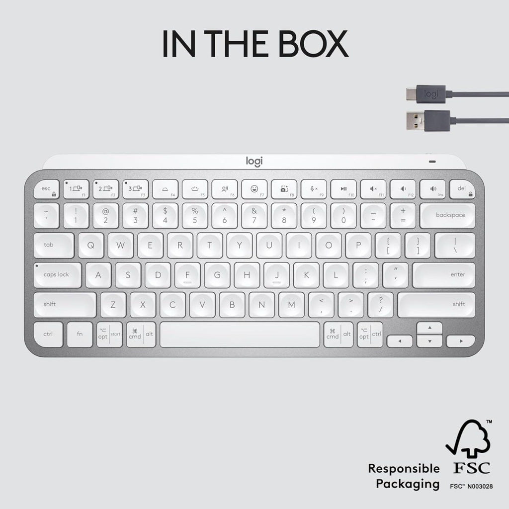 Logitech MX Keys Mini Wireless Keyboard (Pale Grey)