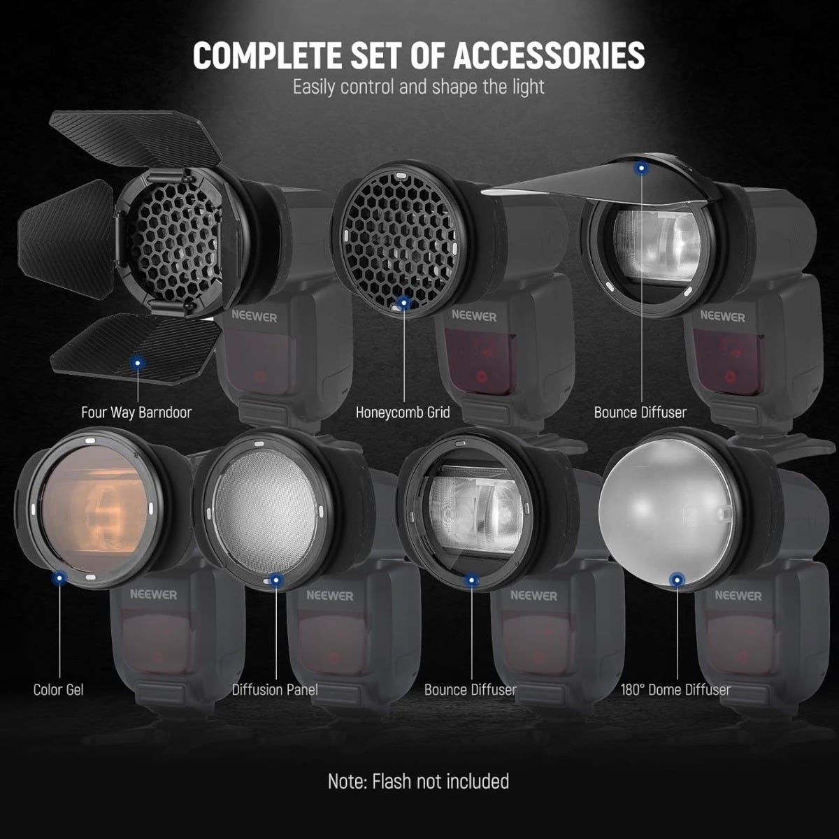 NEEWER Magnetic Square Head Flash Accessory Kit