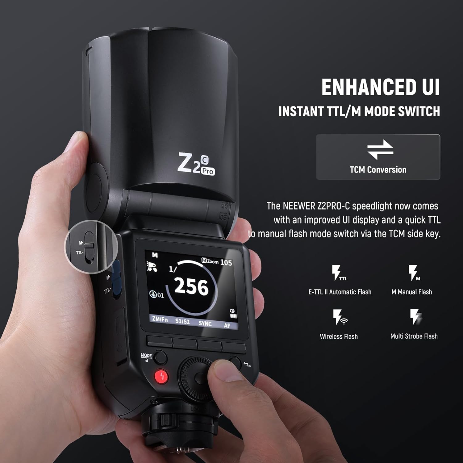 NEEWER Z2PRO-C TTL Round Head Flash Speedlite - Canon