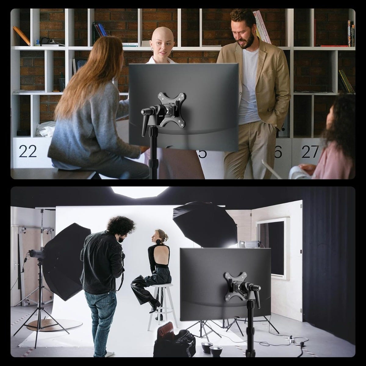 NEEWER Heavy Duty Monitor Mount Adapter for C-Stand and Lighting Stand