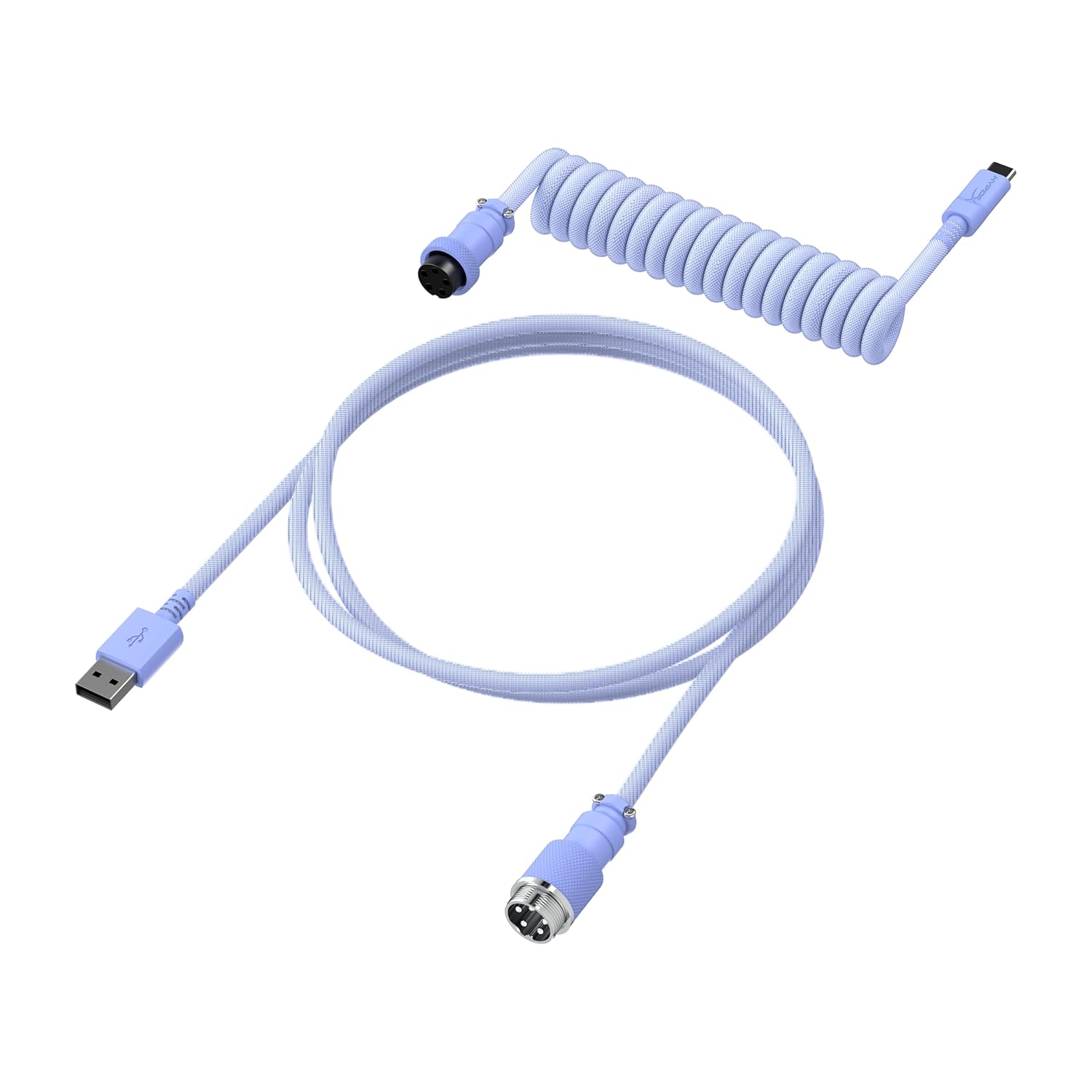 HyperX Gaming USB-C to USB Coiled Cable (Light Purple)