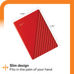 WD My Passport 6TB USB 3.0 Portable Hard Drive (Red)